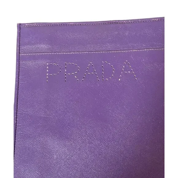 Vintage Prada for I. Magnin Large Purple Clutch Pouch - Picture 3 of 4